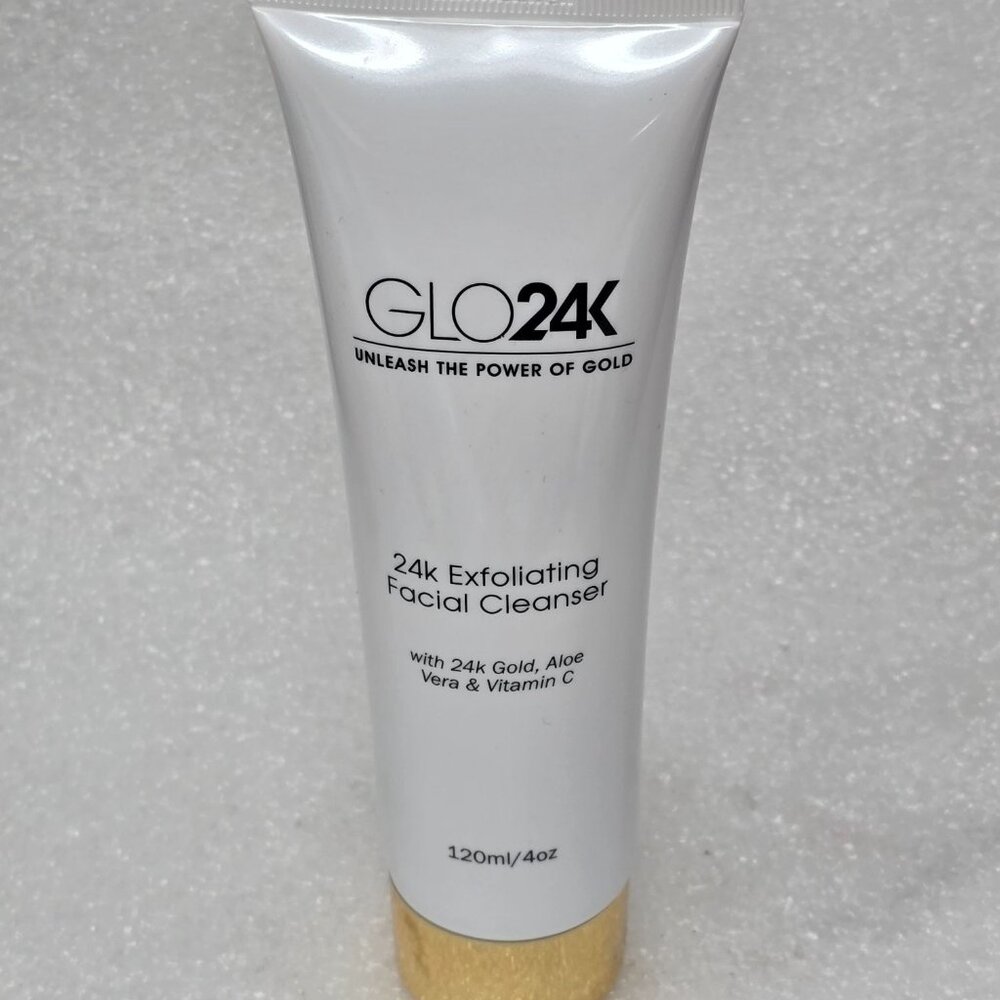 Glo24K Exfoliating Facial Cleanser 120ml With 24K Gold Aloe Vera & Vitamin C